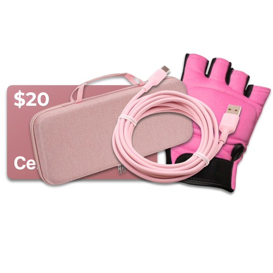 $20 Gift Card, Carrying Case, Charging Cable, Workout Gloves, and Cardio Guide